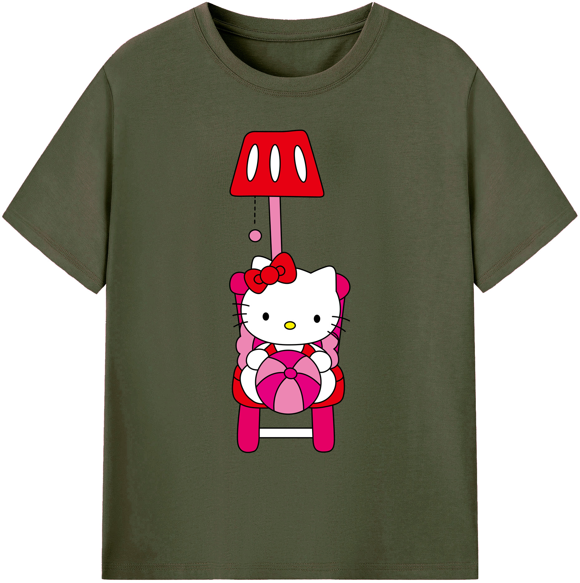 （画像用） Hello Kitty ハローキティ 綿100％ メンズ半袖Tシャツ｜肌触りやわらか＆通気性